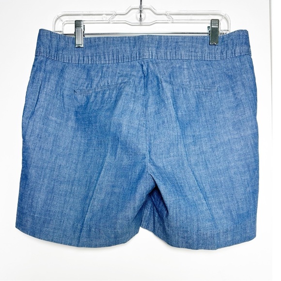 The Limited Women's Sailor Shorts Size 6 Blue Button Detail Chambray Denim - Picture 3 of 6